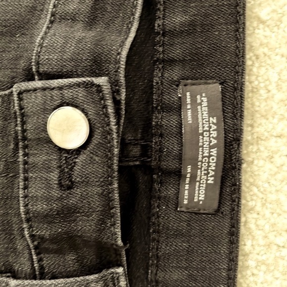Zara Premium Denim Collection Jeans Embroidered black on black with stud details - Picture 10 of 11